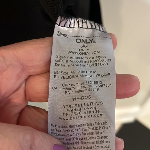 Velour long cardigan with 3/4 sleeves by Only. - Picture 4 of 4